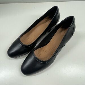 New Clarks Un Cosmo Step Womens Pumps Black Leather Size 11